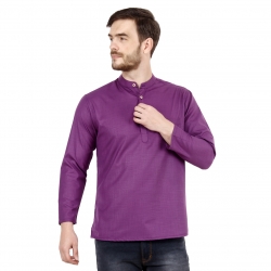 Mens Violet Short Kurta